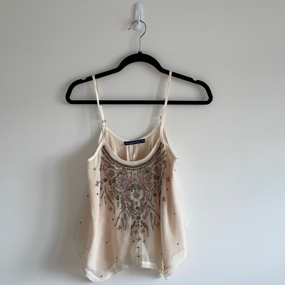 Abercrombie & Fitch Cream Beaded Camisole NWOT